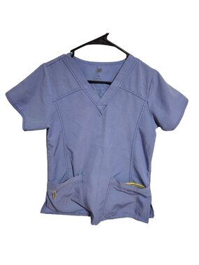 Wonderwink Scrub Top Womens Size XS Blue Short Sleeve Nurse Medical Work Uniform